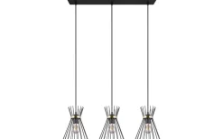 Rod Taklampa 3-delat E27 svart/guld