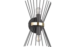 Rod Vägglampa 2xE14 svart/guld