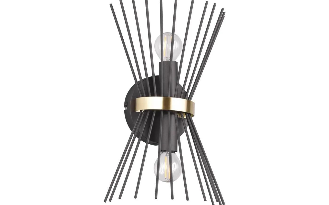 Rod Vägglampa 2xE14 svart/guld