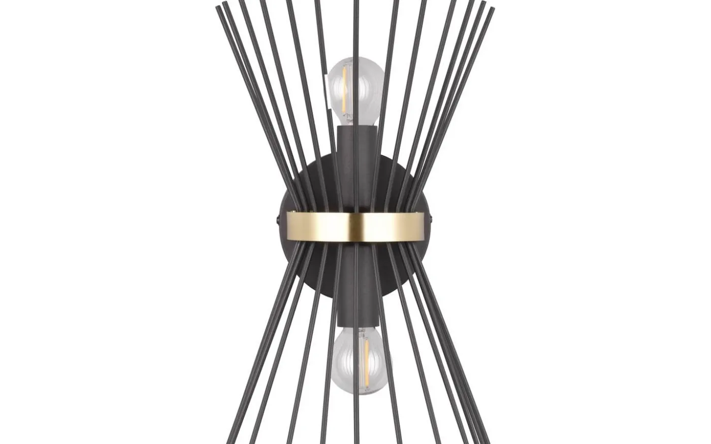 Rod Vägglampa 2xE14 svart/guld