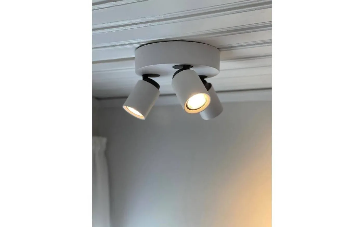 Rollo Takspotlight 21cm 3L Matt Vit/Grå