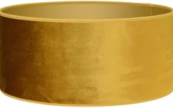 Roma Cylinder Lampskärm Sammet Ø30cm Guldgul