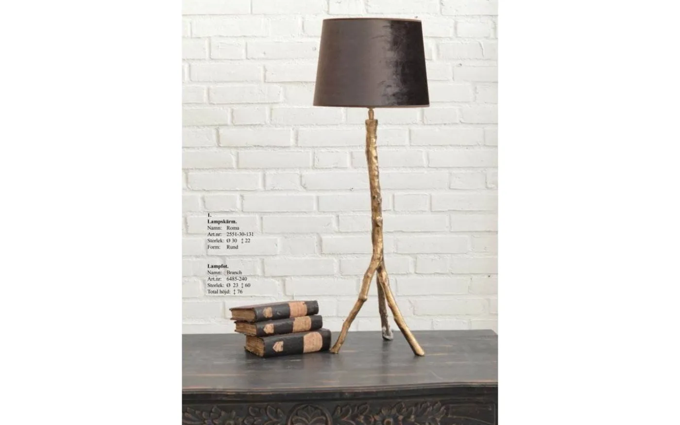 Roma Lampskärm Sammet Ø20cm Antracitgrå