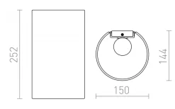Ron W Vägglampa Svart/Guldfolie E27