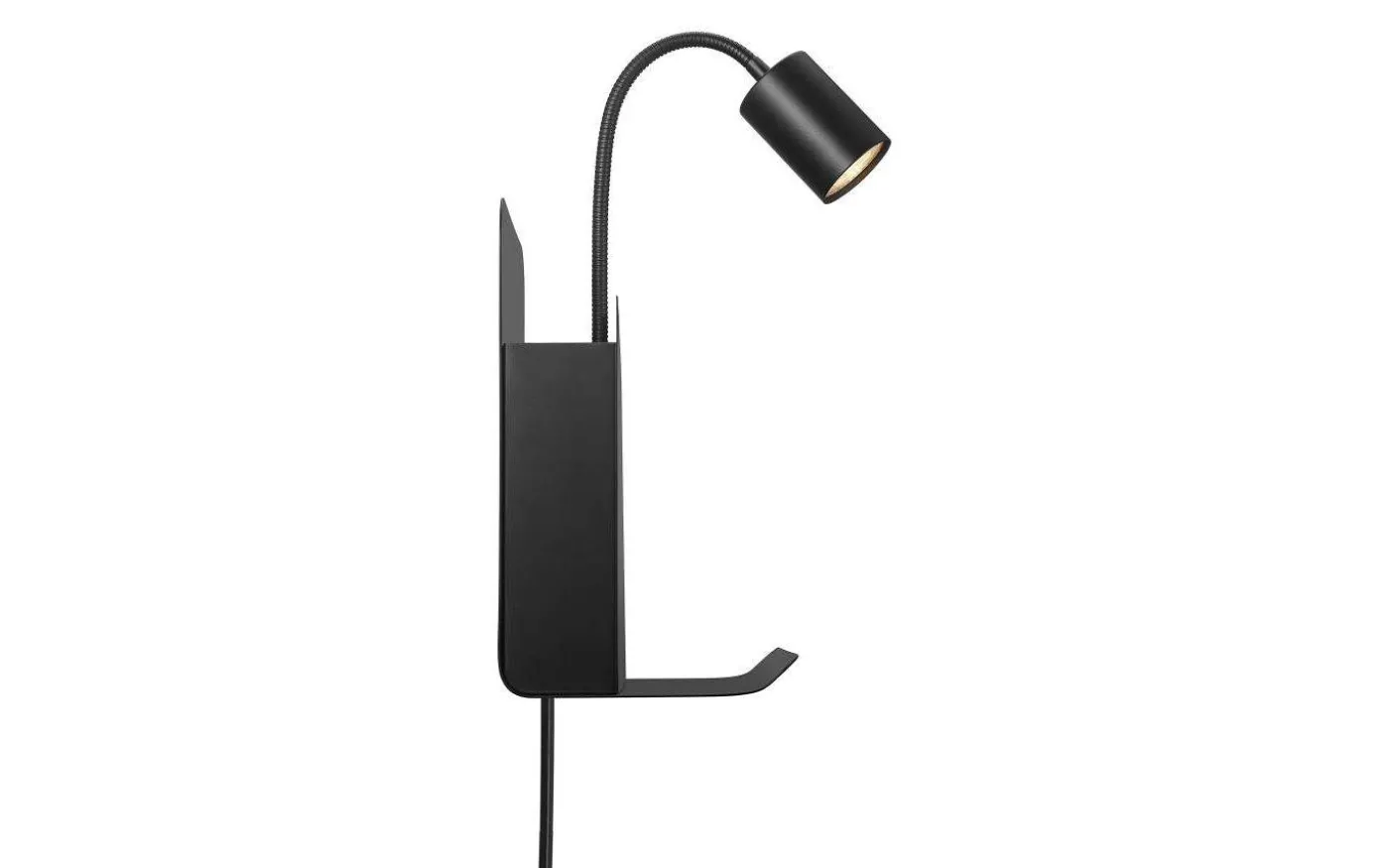Roomi Vägglampa med USB Svart