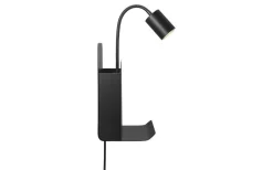 Roomi Vägglampa med USB Svart