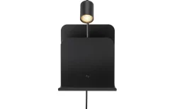 Roomi Vägglampa med USB Svart