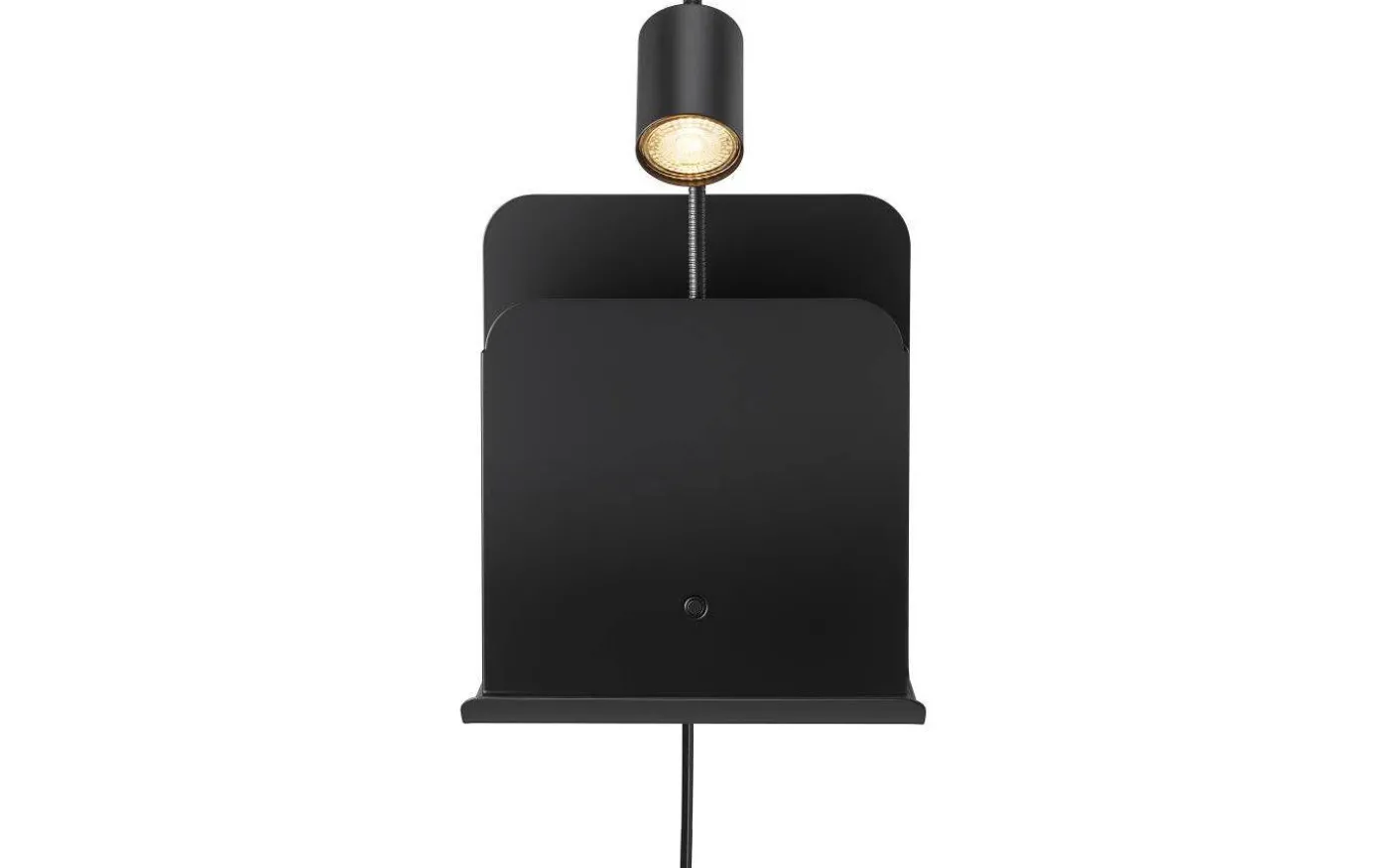 Roomi Vägglampa med USB Svart