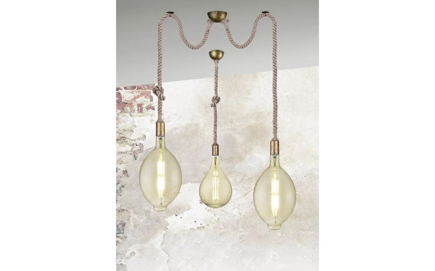 Rope Fönsterlampa 12cm E27 antikmässing