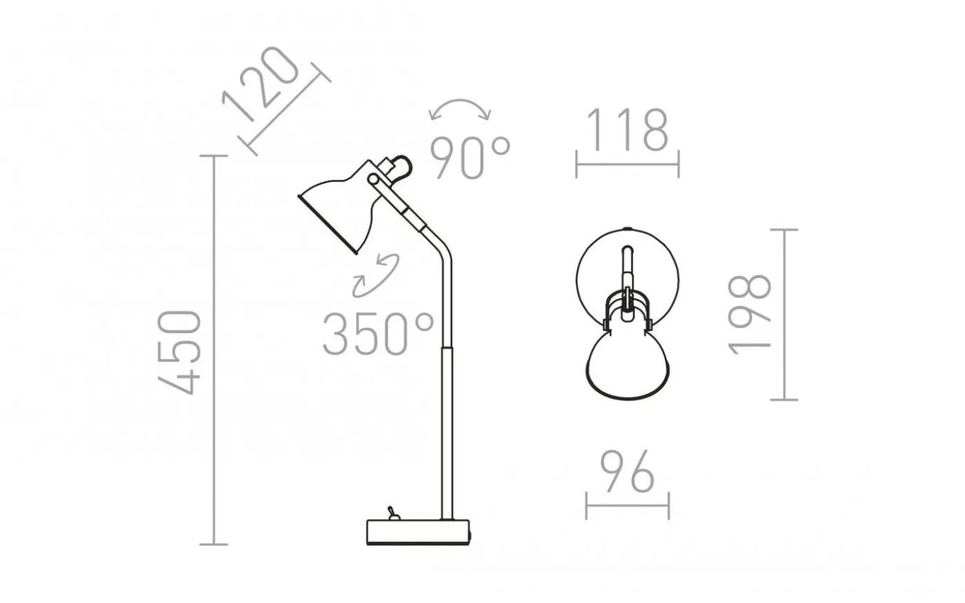 Rosita Bordslampa 45cm Svart/Guld GU10