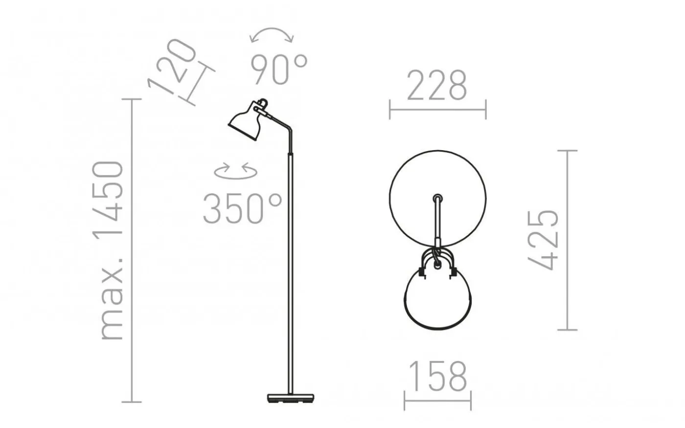 Rosita Golvlampa 145cm Svart/Guld E27