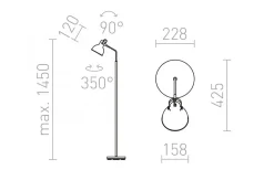 Rosita Golvlampa 145cm Vit/Silvergrå E27