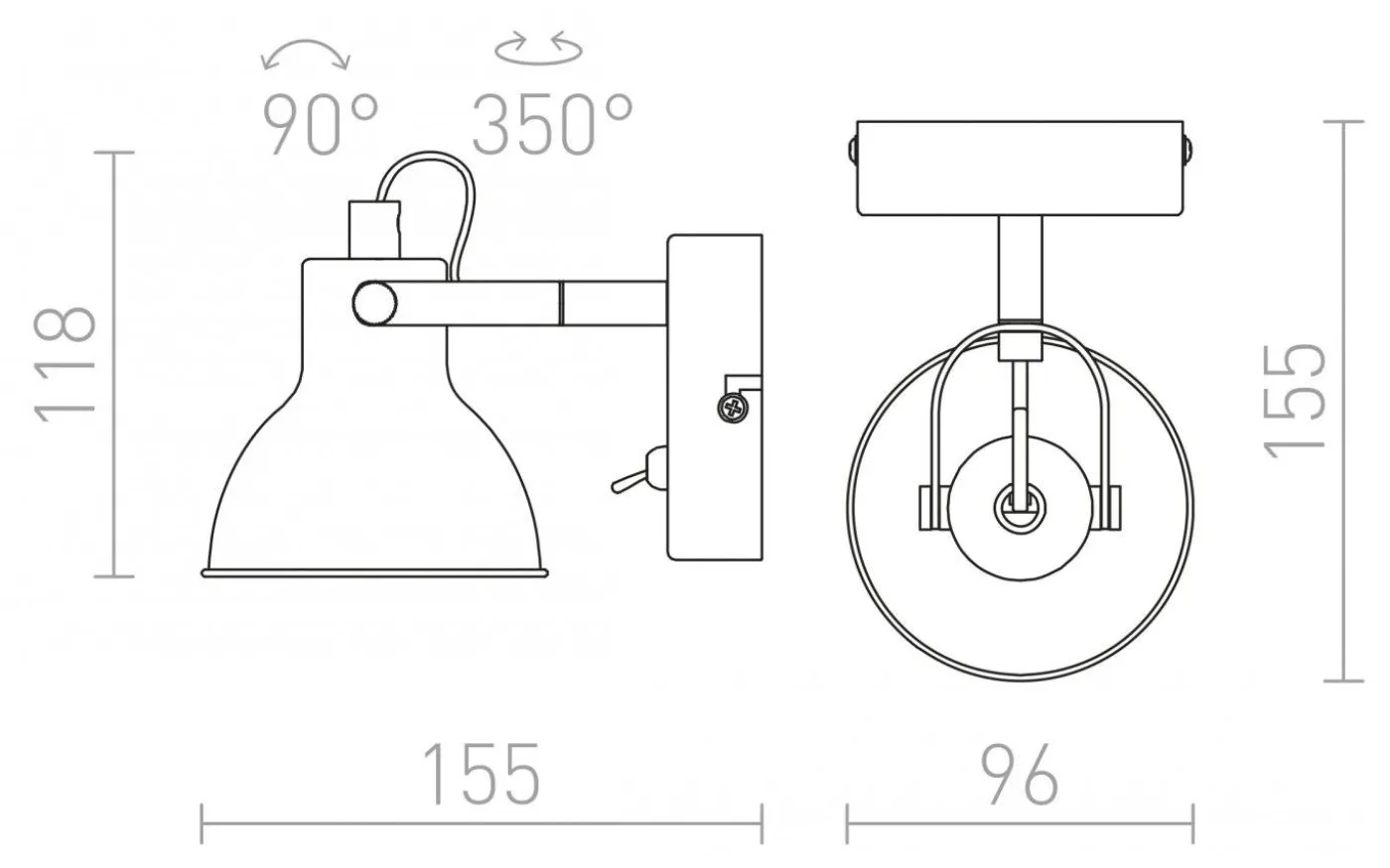 Rosita I Vägglampa 12cm Vit