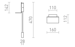 Rostam Vägglampa med USB 2x3W 3000K Svart