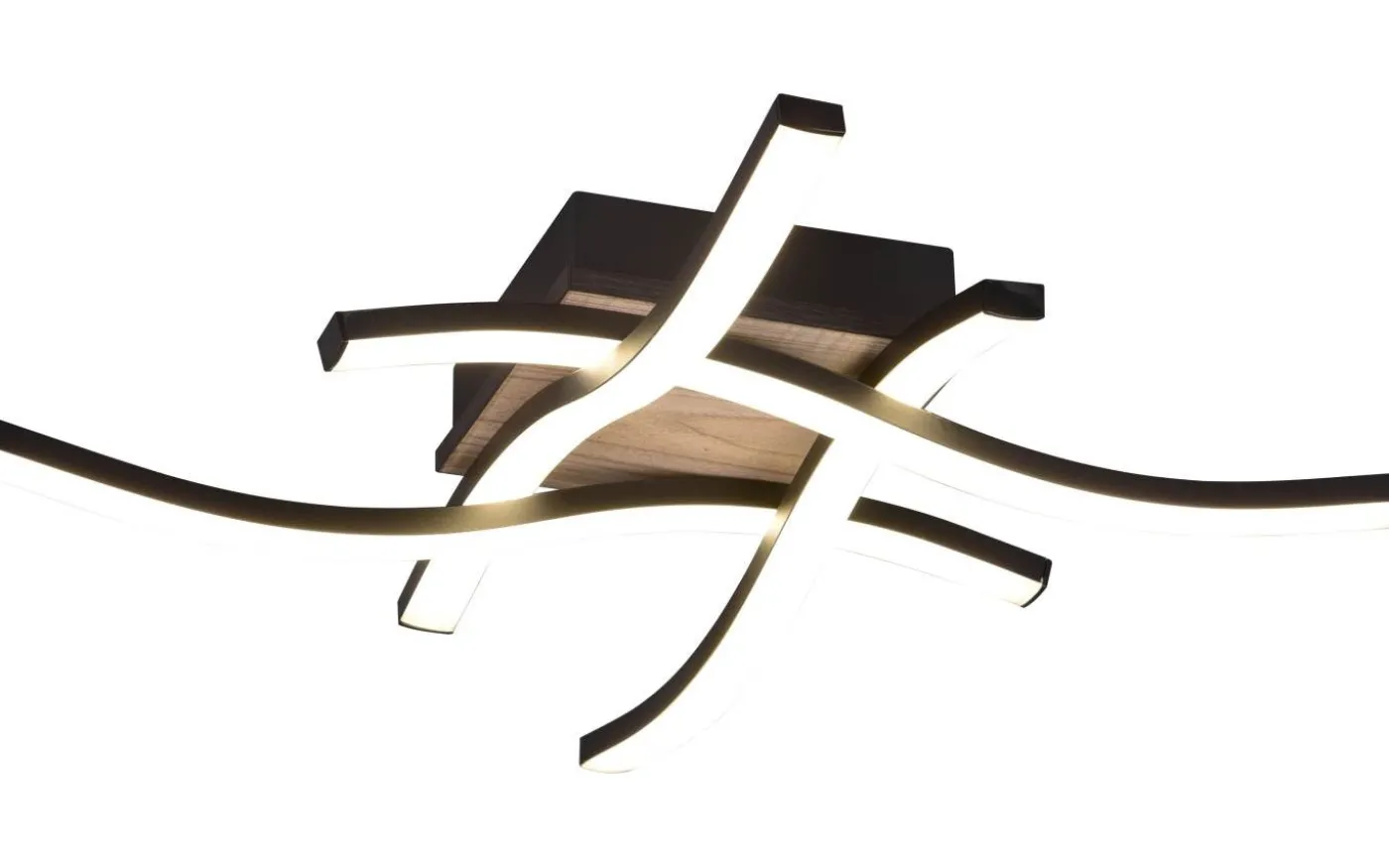 Route Plafond LED 4-delad träimitation/mattsvart