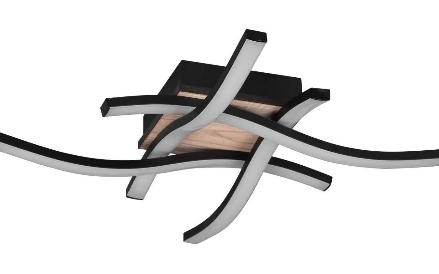 Route Plafond LED 4-delad träimitation/mattsvart