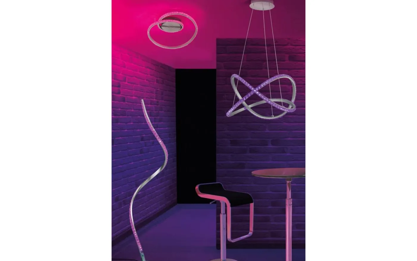 Rubin Plafond LED i borstad aluminium RGB