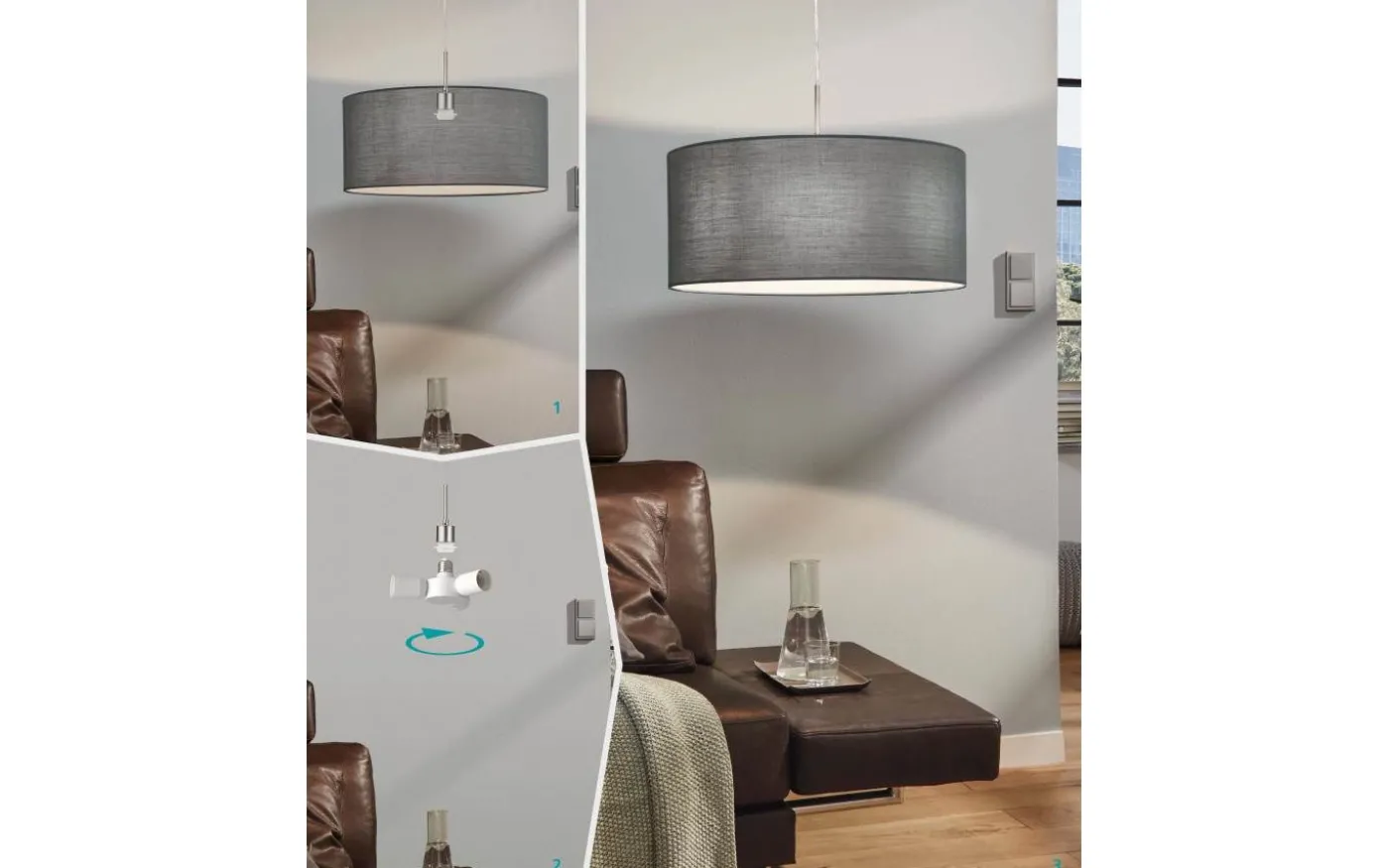 Rueda Pendeladapter E27 1 till 3 Vit