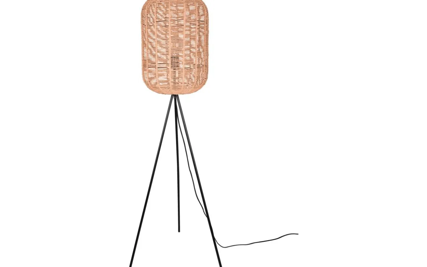 Runa Golvlampa E27 matt svart/sisal