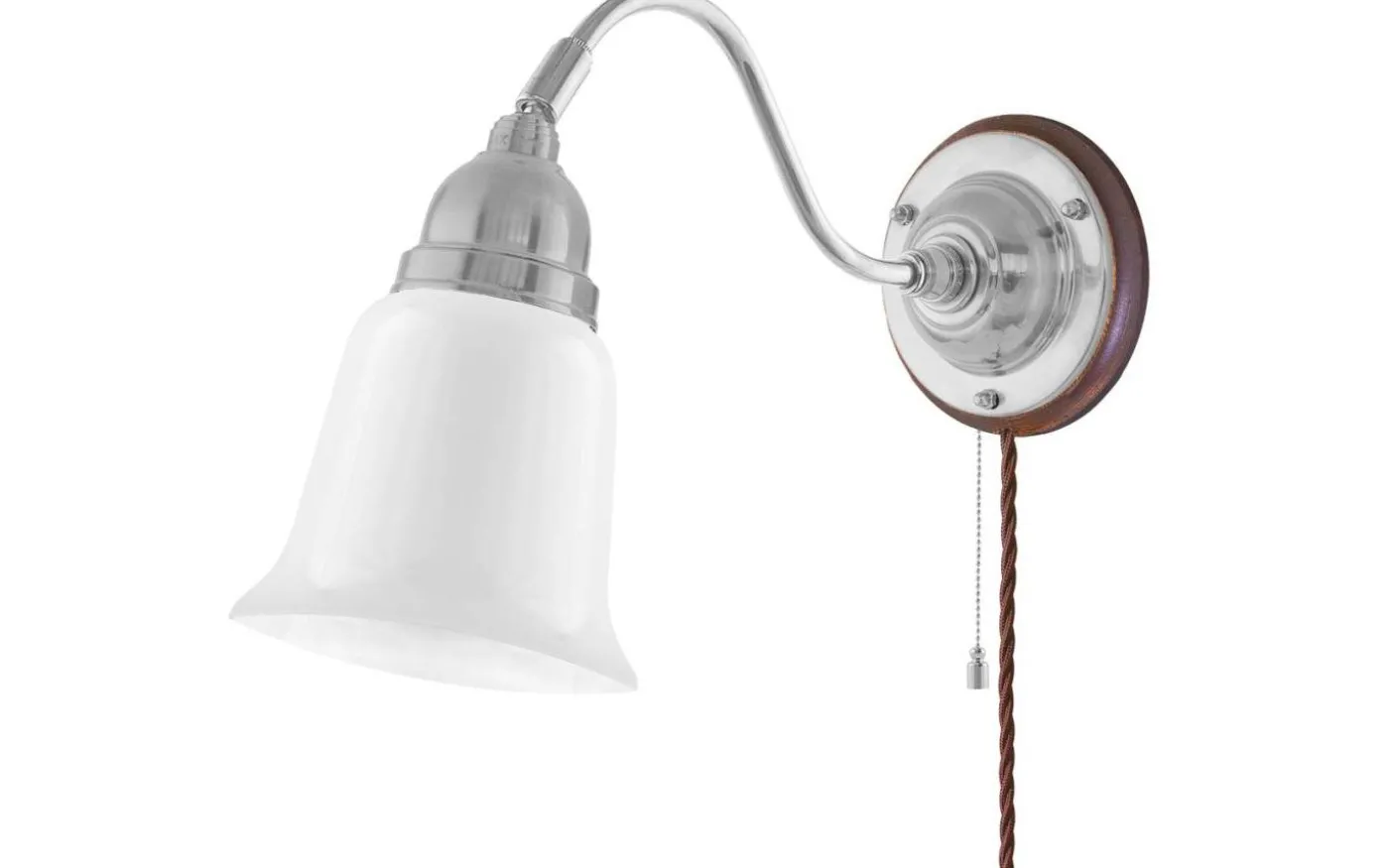 Runeberg - Förnicklad / Brytare / Brunt fäste