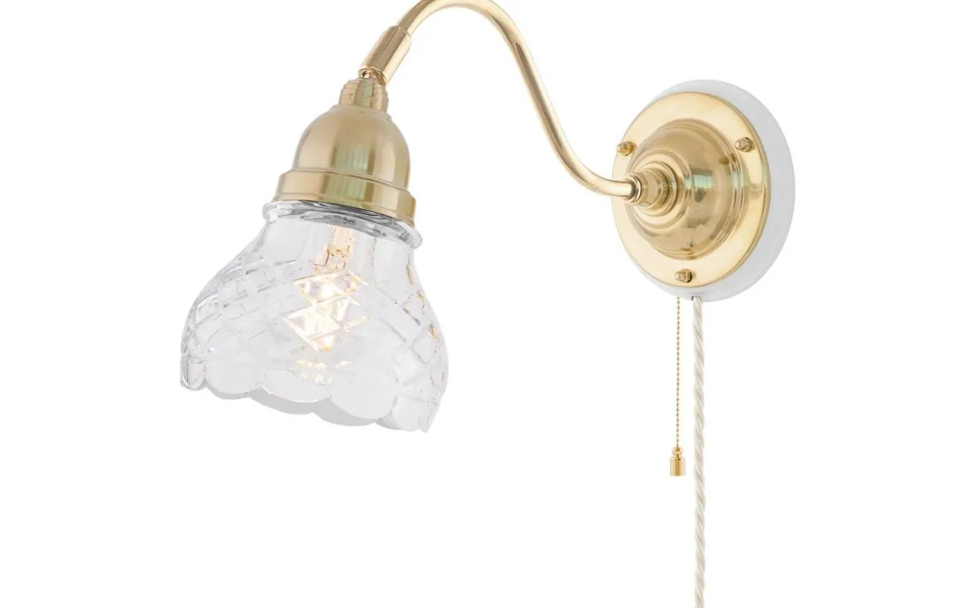 Runeberg - Mässing / Brytare / Vitt fäste