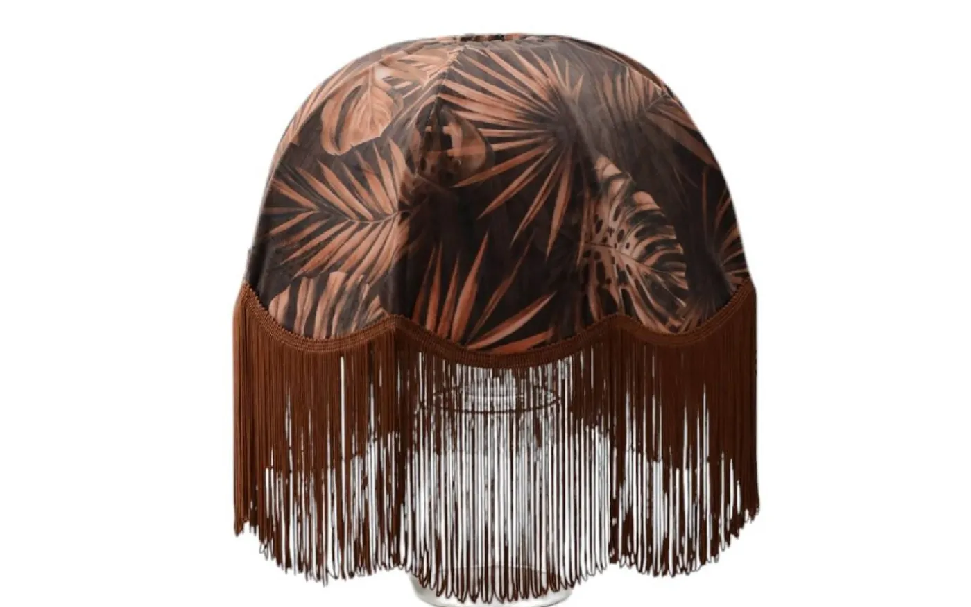 Rustic Jungle Lampskärm Ø35cm med Rostfärgad frans