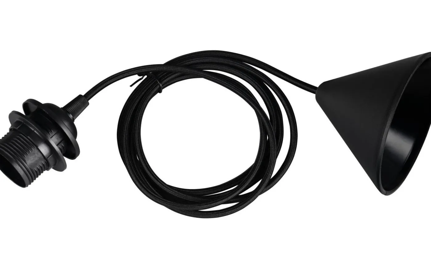 Sala E27-upphängningssats 2m svart med textilsnöre