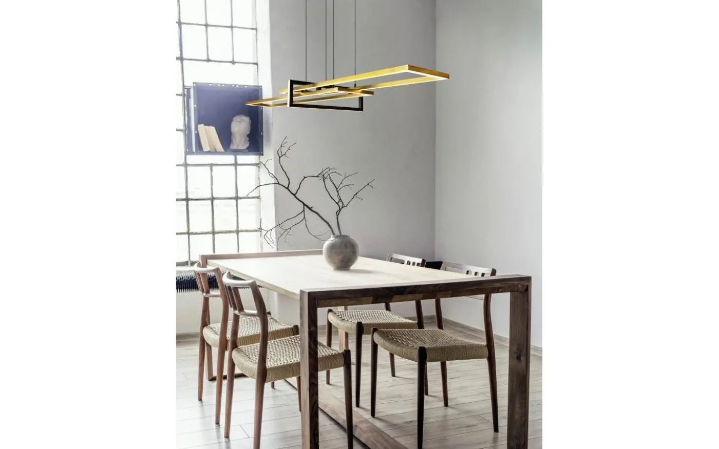 Salinas Takpendel LED matt mässing/matt svart