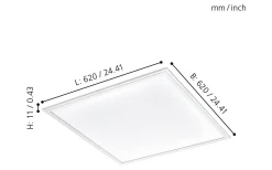 Salobrena LED-Panel 62x62cm utv/inf LED 4000K 35W Vit (Ej standardmått i Sverige)