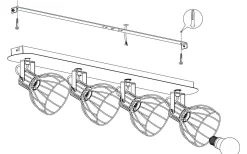 Sambatello Takspotlight 80cm Brun