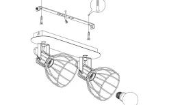 Sambatello Takspotlight 34cm Brun