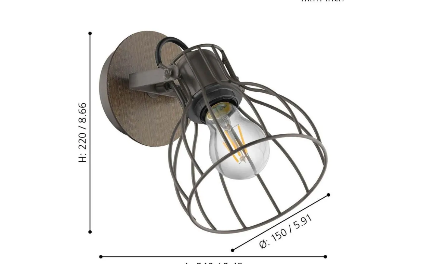 Sambatello Vägglampa Brun