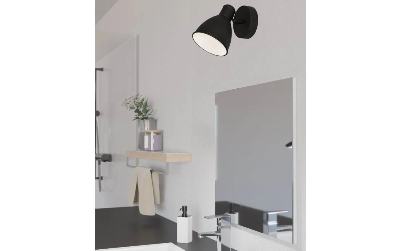 San Peri 1 Vägglampa GU10 LED 3000K 3W Svart IP44