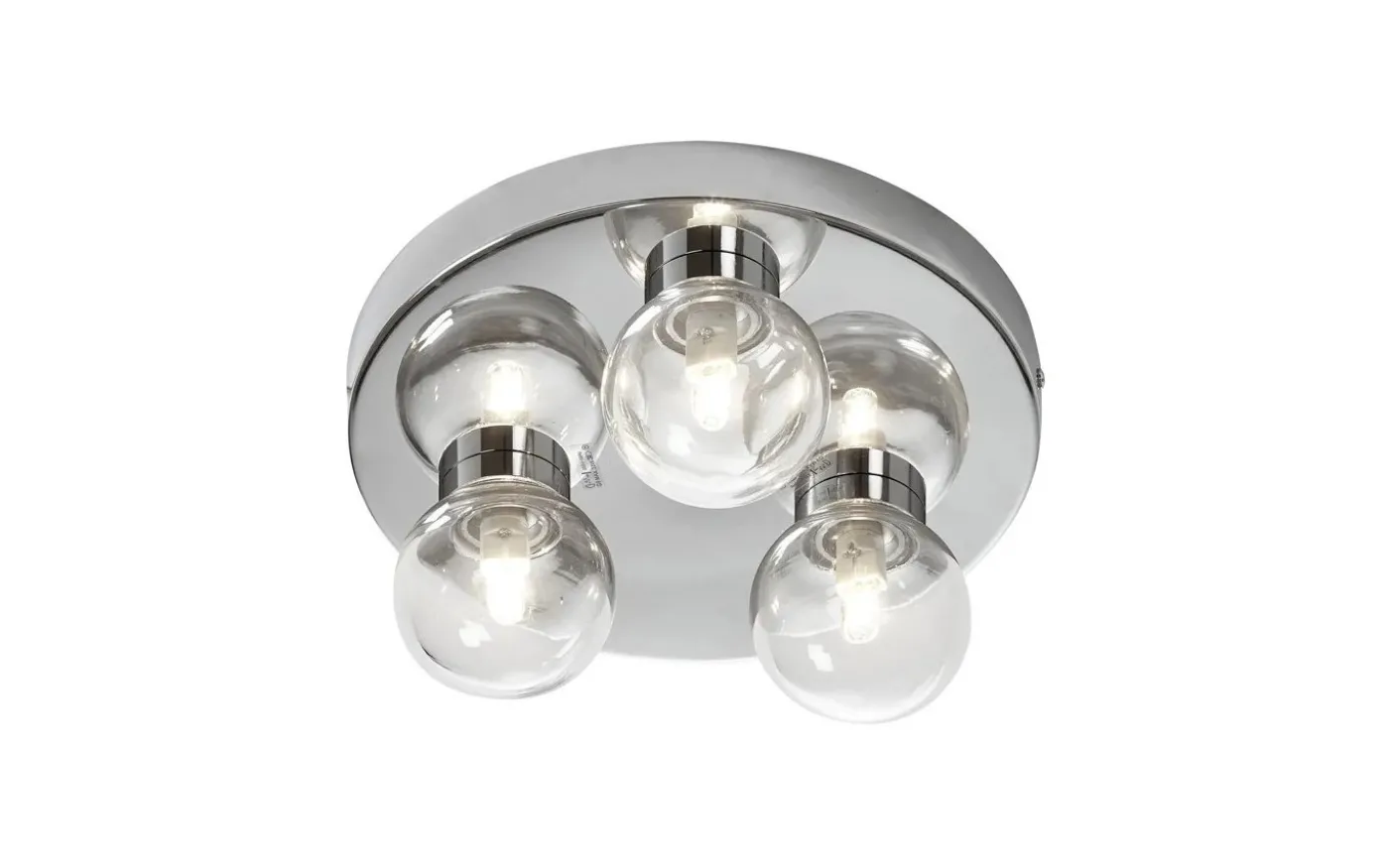 Sandhamn Plafond Ø25cm Krom/Klar IP44