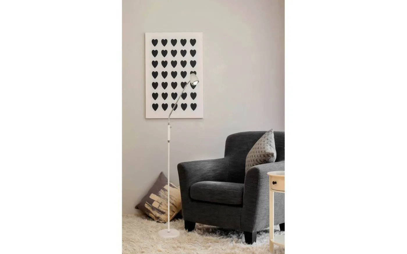 Sandnes Golvlampa 140cm Vit/Krom