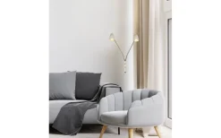 Sandnes Golvlampa Dubbel 140cm Vit/Krom