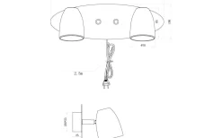Sandnes Vägglampa 2L Svart