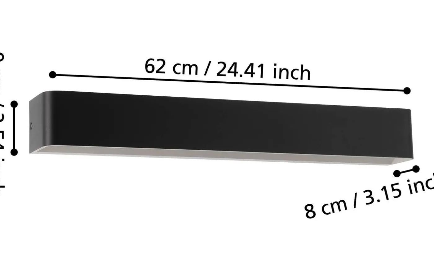 Sania 5 Vägglampa 62cm Upp/Nedljus LED 3000K 26,5W Svart IP44
