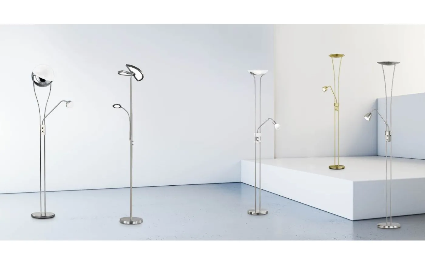 Santo II Golvlampa LED uplight i borstat stål