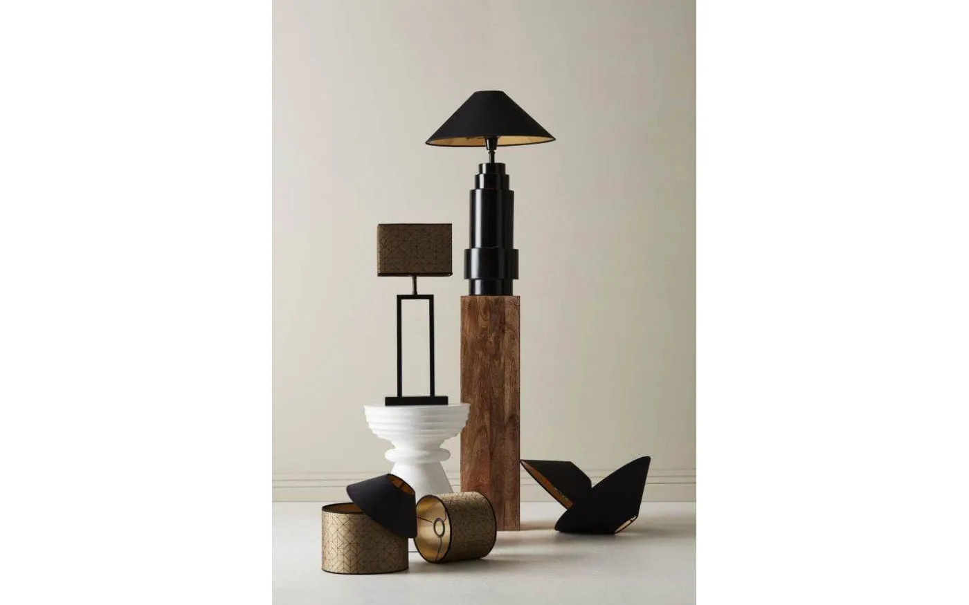 Sara Aries Lampskärm Cylinder Ø20cm med Metallinsida Gold