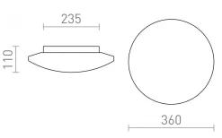 Sara Plafond 36cm 24W 3000K Krom IP44