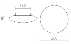 Sara Plafond 26cm 12W 3000K Krom IP44