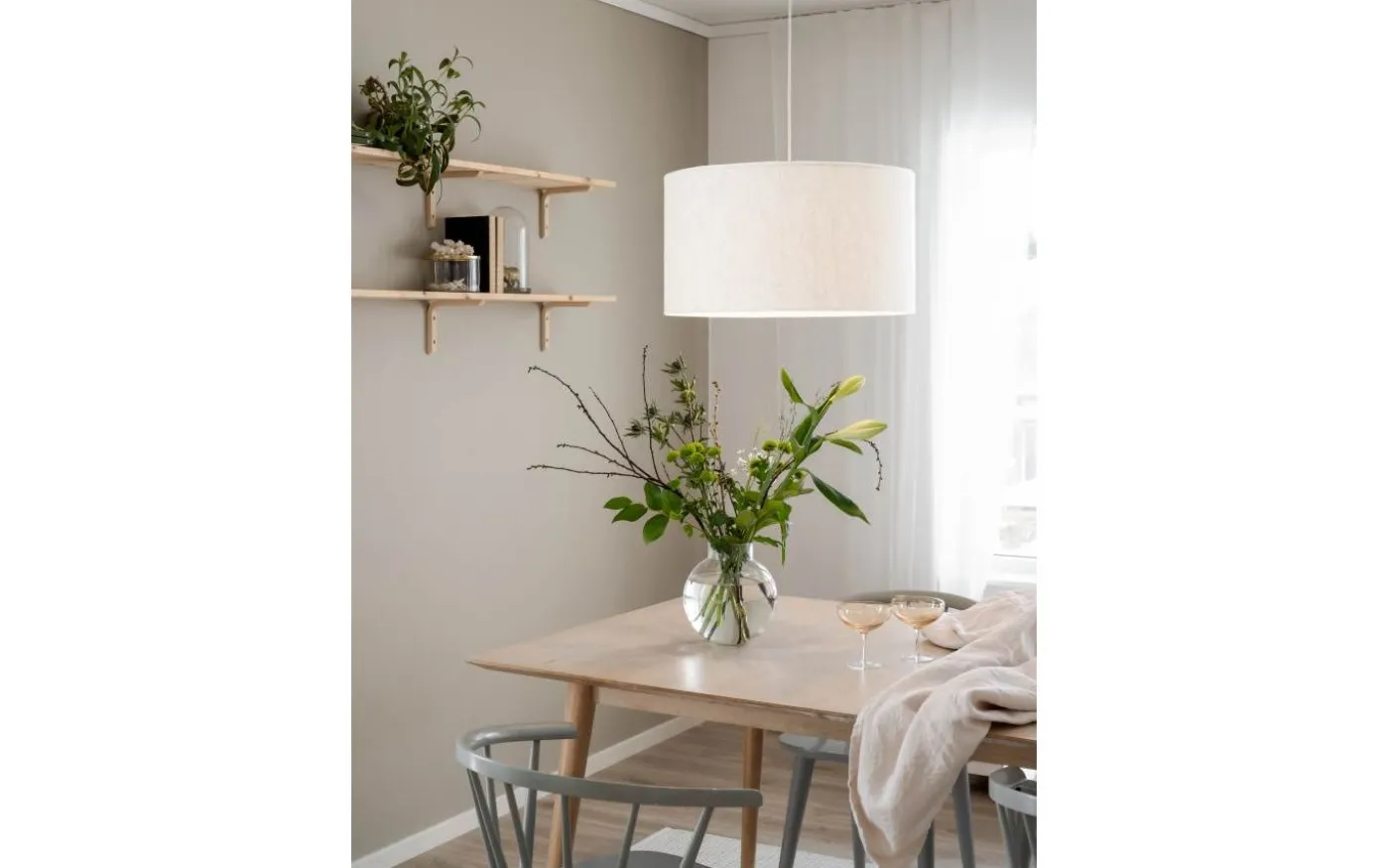 Sara Takskärm 55cm Lin Offwhite