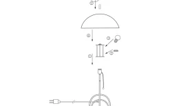 Sarah Bordslampa 50cm E27 Vit/Krom