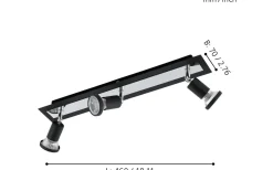 Sarria Takspotlight 46cm GU10 LED 3000K 3x4,5W Svart