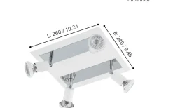 Sarria Takspotlight 26cm GU10 LED 3000K 4x4,5W Vit