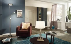 Sarrione Golvlampa 180cm LED 3000K 2,8+17W Matt Nickel