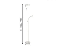 Sarrione Golvlampa 180cm LED 3000K 2,8+17W Matt Nickel