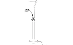 Sarrione Golvlampa 180cm LED 3000K 2,8+17W Matt Nickel