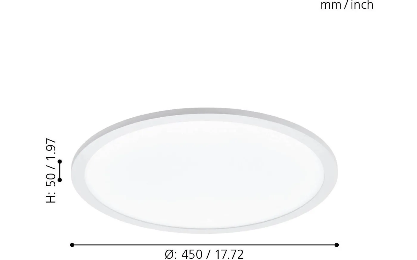 Sarsina Plafond 45cm LED 2700-6500K 19,5W med Fjärrkontroll Vit